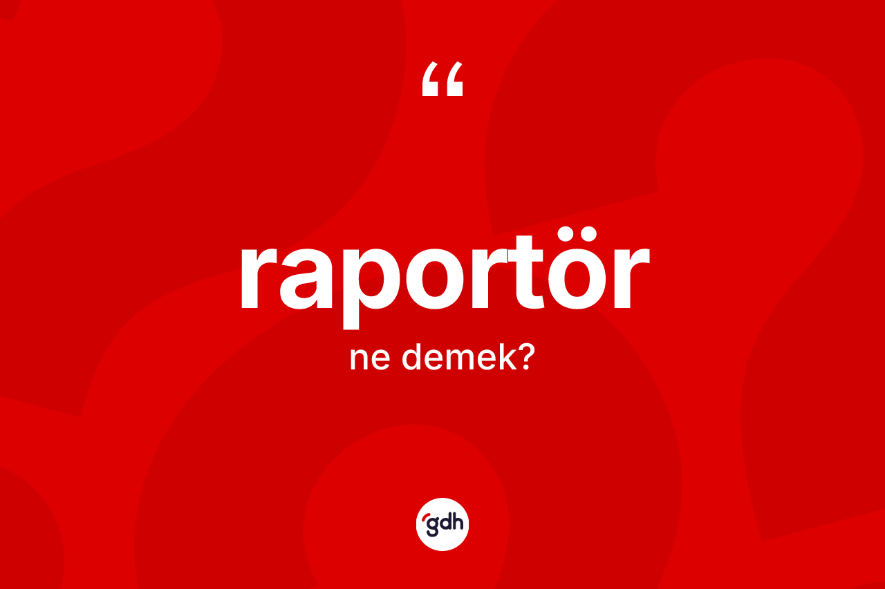 Raportör ne anlama gelir?