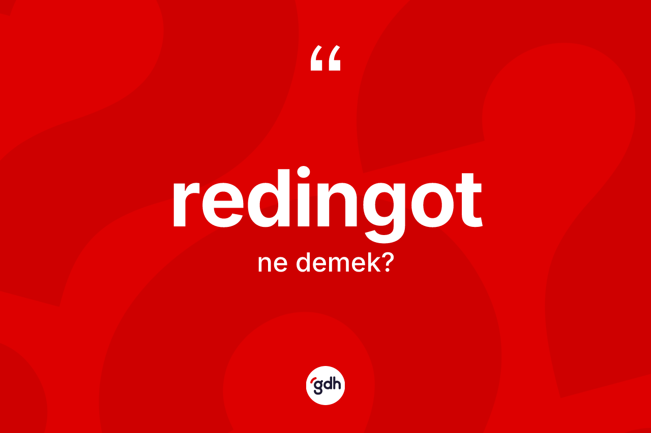 Redingot nedir? Redingotun TDK'ya göre anlamı nedir?