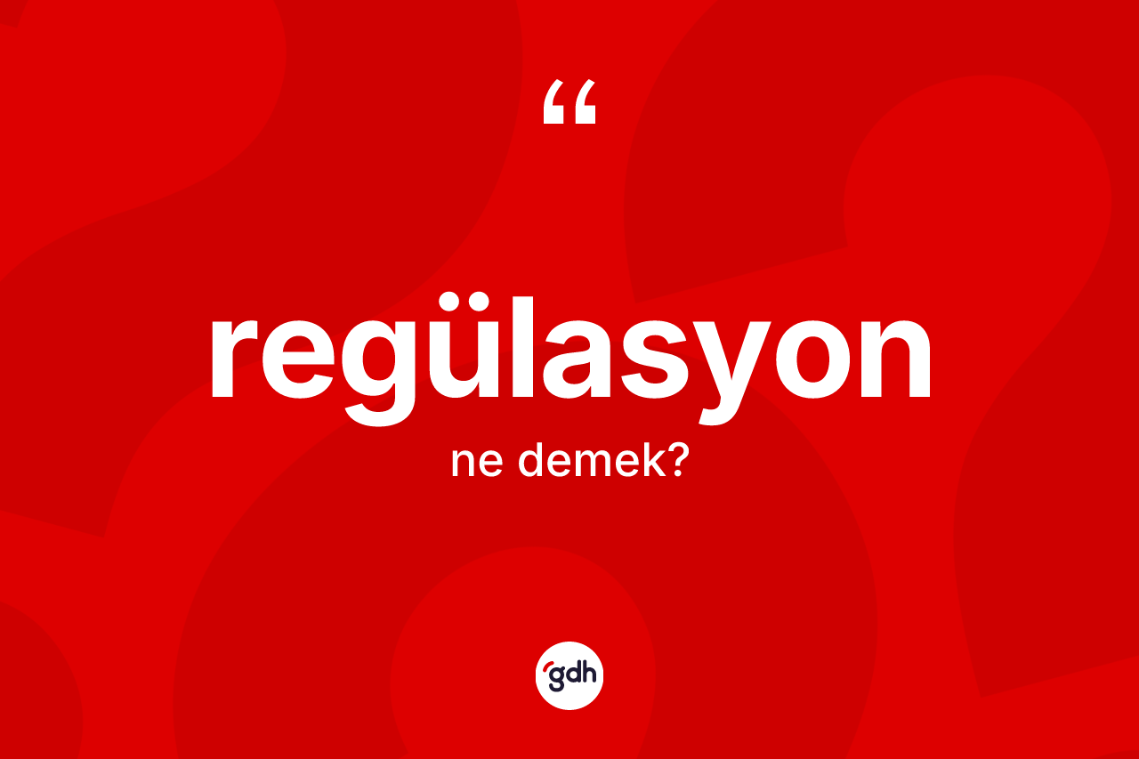 Regülasyon ne demek? Regülasyon kelimesinin kaç farklı anlamı var?