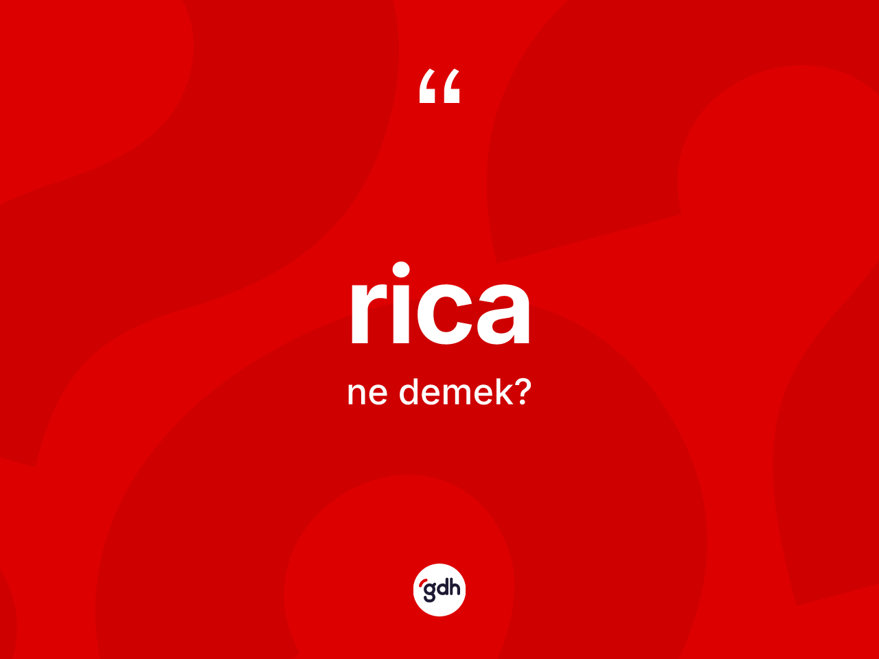 Rica ne anlama gelir? Rica kelimesinin TDK'ya göre açıklaması nedir?