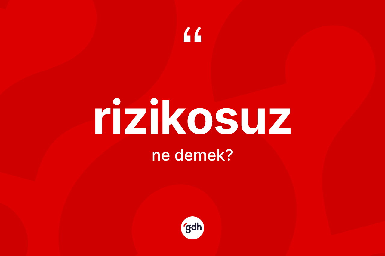 Rizikosuz kelimesinin sözlükteki tanımı nedir? Rizikosuzun TDK'ya göre anlamı nedir?
