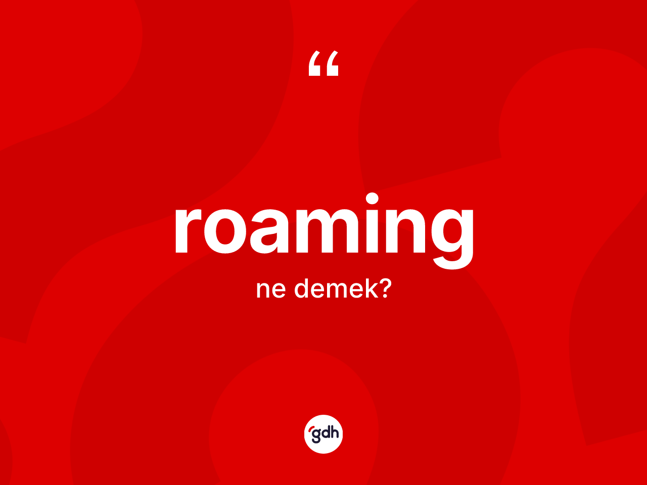 Roaming kelimesi nedir? Roamingin TDK'ya göre anlamı nedir?