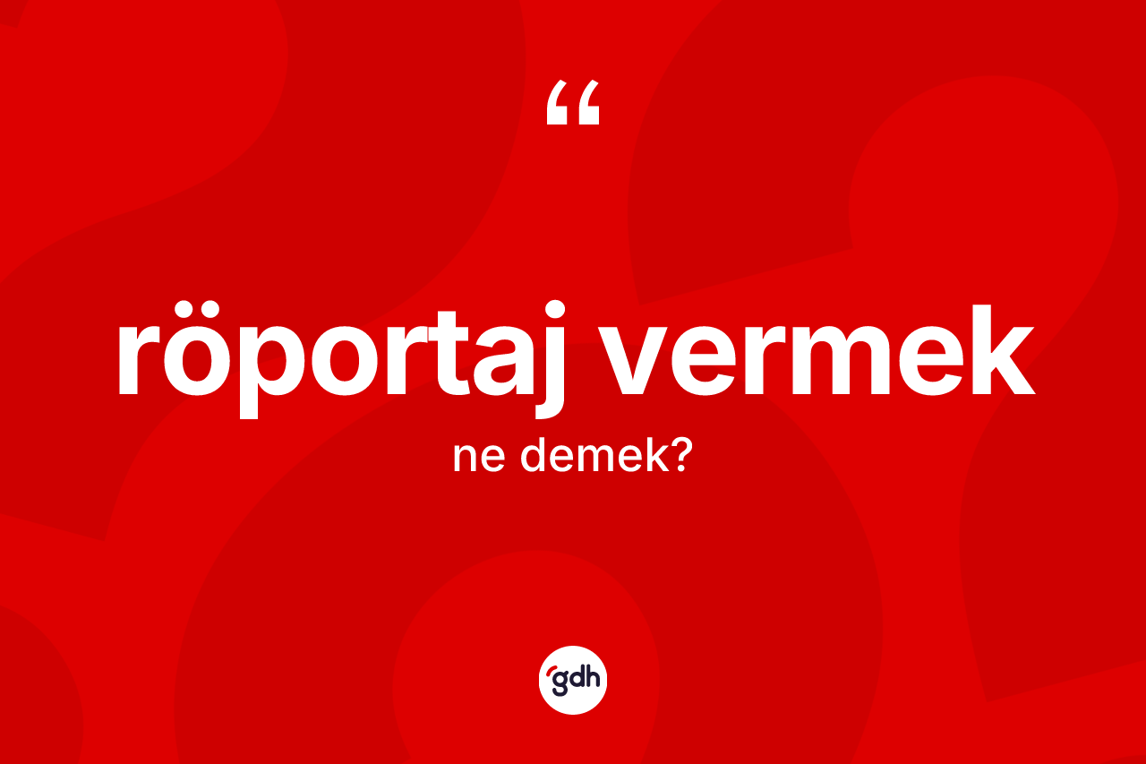 Röportaj vermek ifadesinin tanımı nedir?