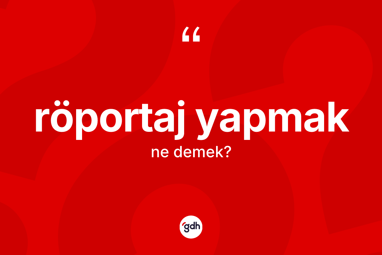Röportaj yapmak sözü ne demek?