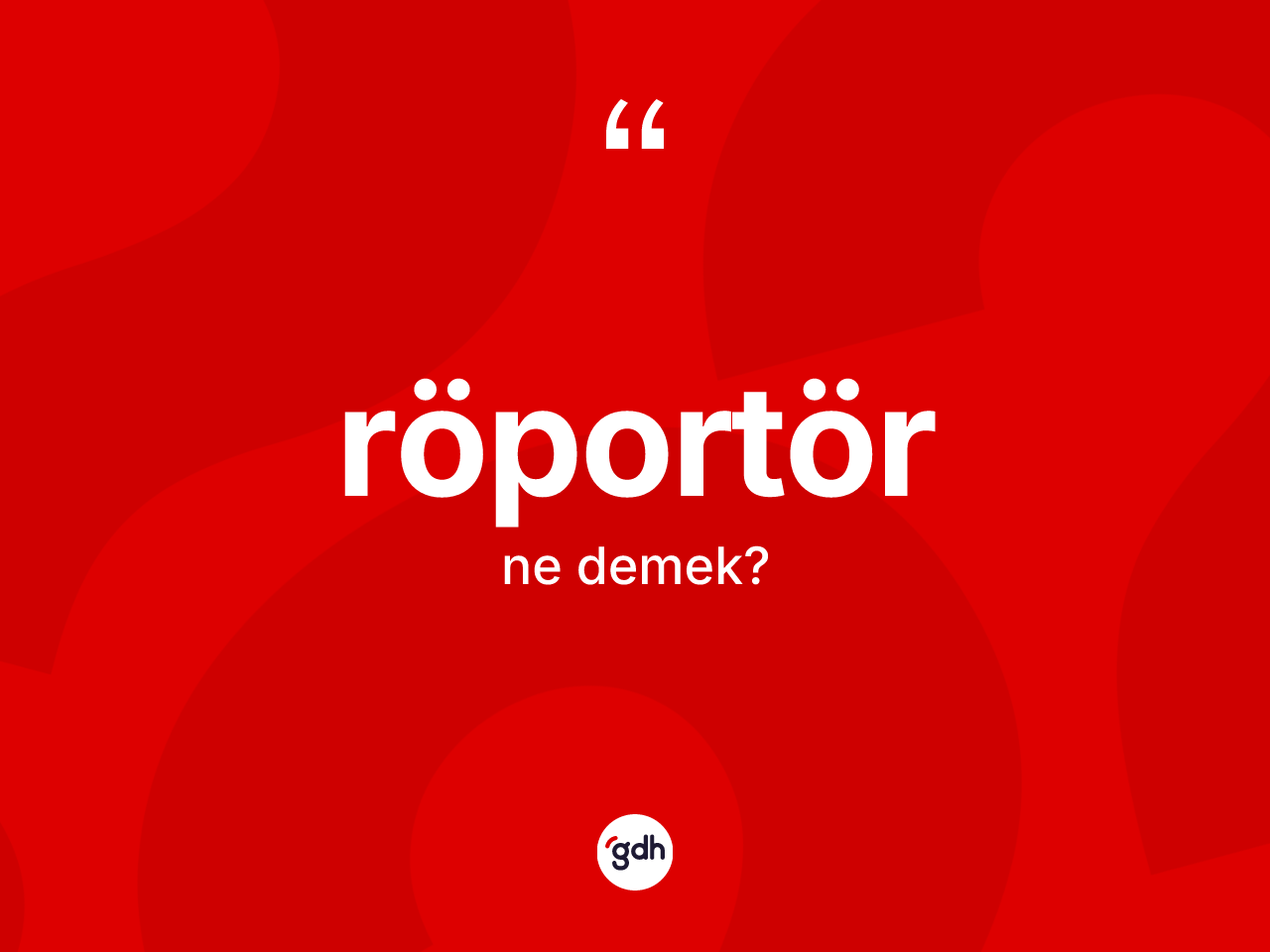 Röportör kelimesinin sözlükteki tanımı nedir? Röportör kelimesinin TDK anlamı nedir?