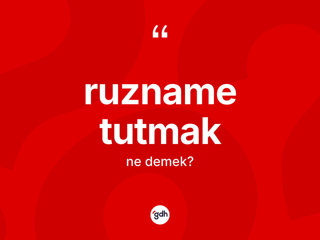 Ruzname tutmak ne anlama gelir? Ruzname tutmak ifadesinin TDK anlamı nedir?