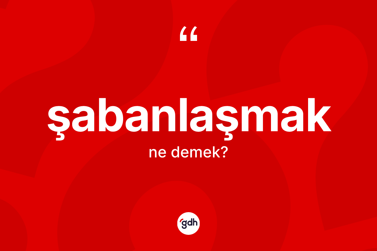 Şabanlaşmak ne anlama gelir? Şabanlaşmağın sözlükteki anlamı nedir?