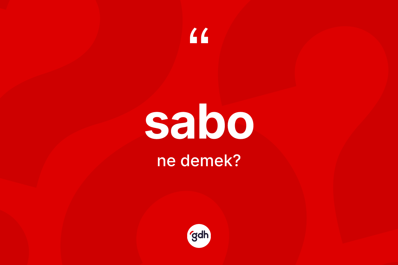 Sabo kelimesi ne demek? Sabonun TDK'ya göre anlamı nedir?