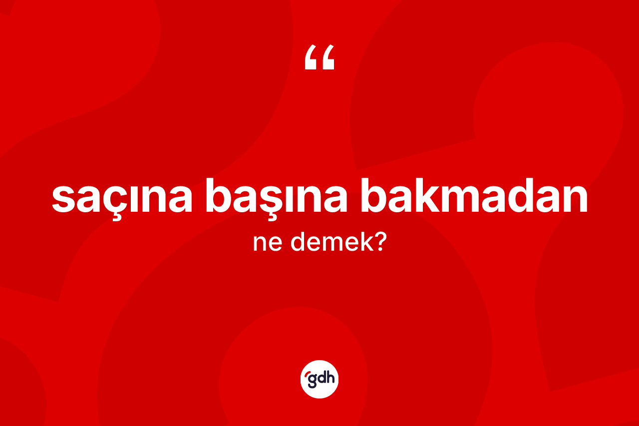 Saçına başına bakmadan ifadesi ne demektir?