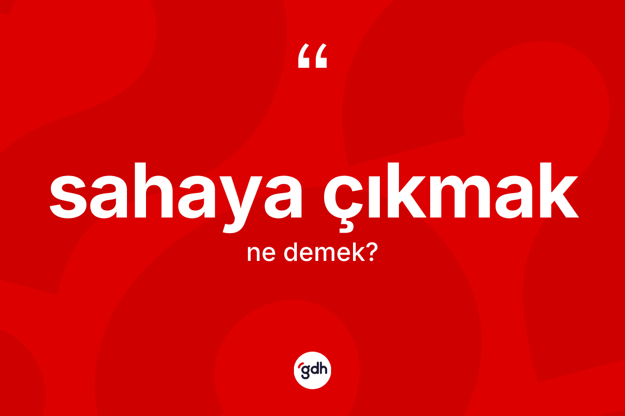 Sahaya çıkmak ifadesi neyi anlatır?