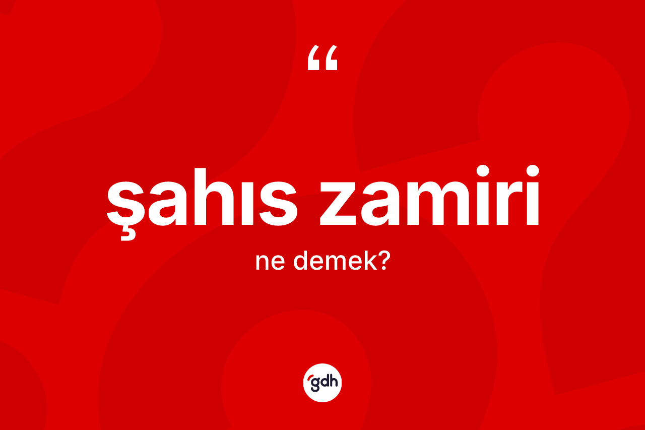Şahıs zamiri kelimesi ne demek? Şahıs zamiri kelimesinin kaç farklı anlamı var?