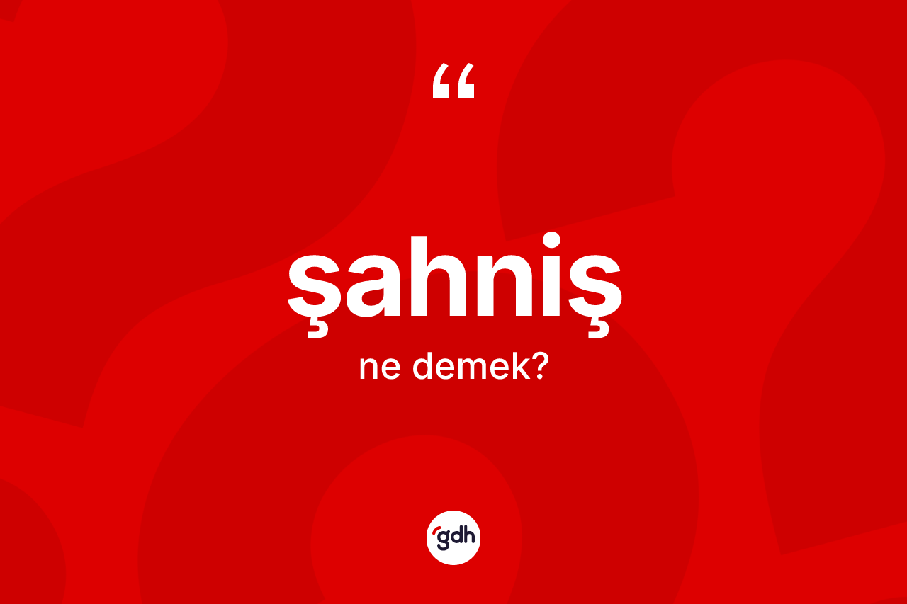 Şahniş kelimesi ne demek? Şahnişin TDK'ya göre anlamı nedir?