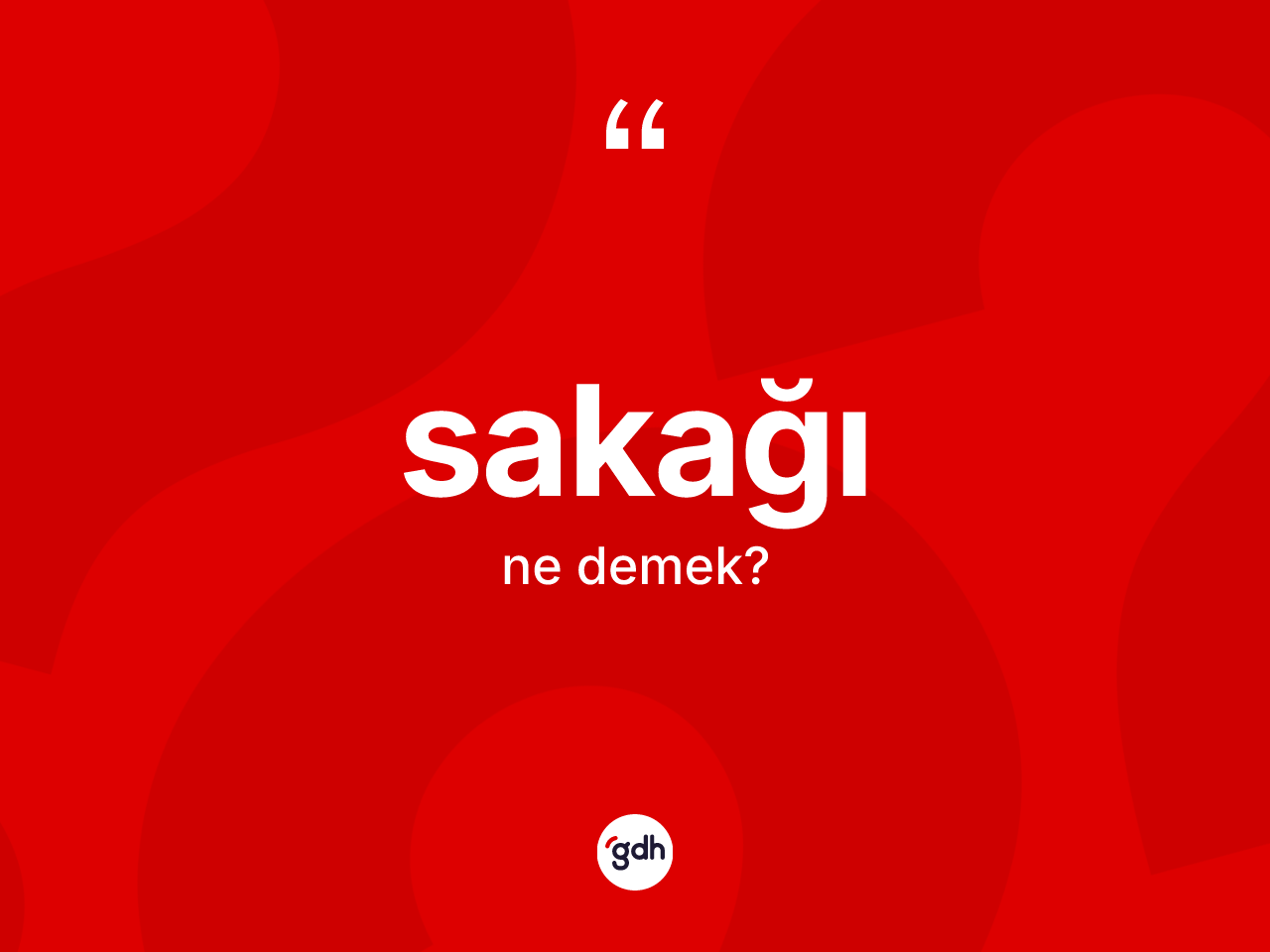 Sakağı ne anlama gelir? Sakağının TDK'ya göre anlamı nedir?