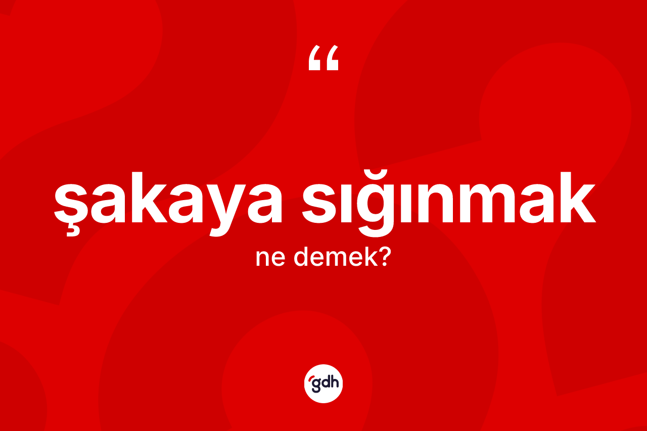 Şakaya sığınmak ifadesinin tanımı nedir?