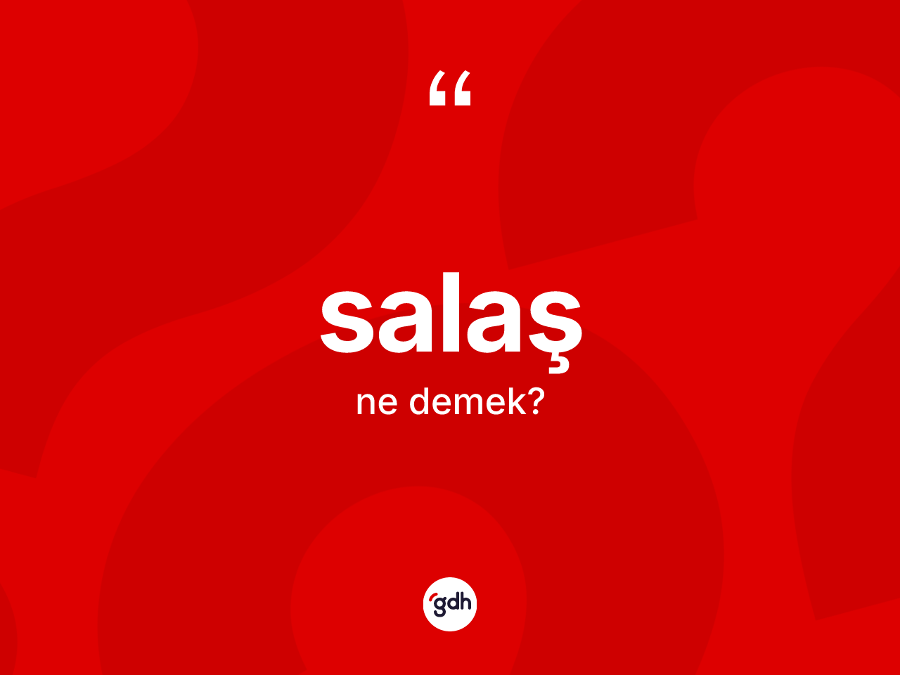 Salaş ne demek? Salaşın TDK'ya göre anlamı nedir?