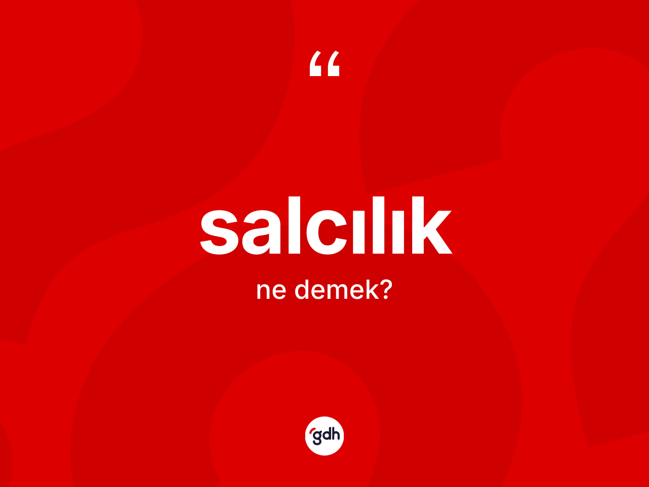 Salcılık kelimesinin anlamı nedir? Salcılığın TDK'ya göre anlamı nedir?