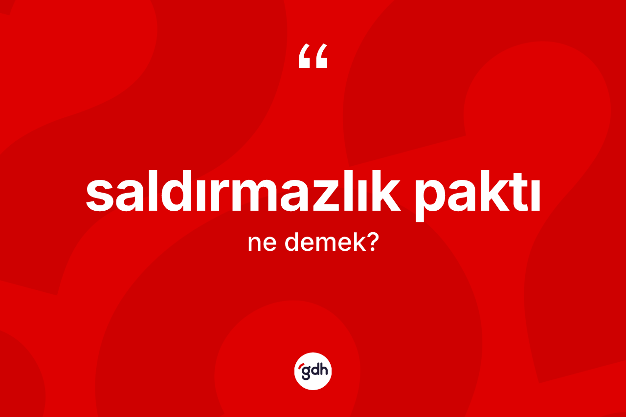Saldırmazlık paktı kelimesi ne demek? Saldırmazlık paktı kelimesinin TDK anlamı nedir?