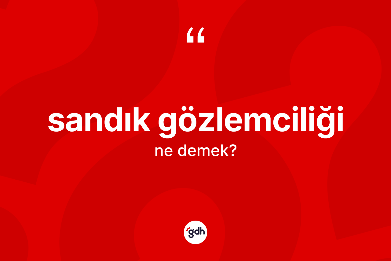 Sandık gözlemciliği kelimesi ne demek?