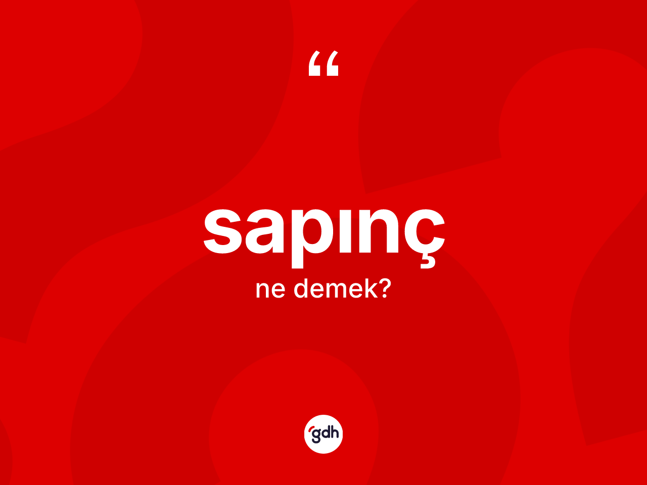 Sapınç ne anlama gelir? Sapıncın kısaca tanımı nedir?