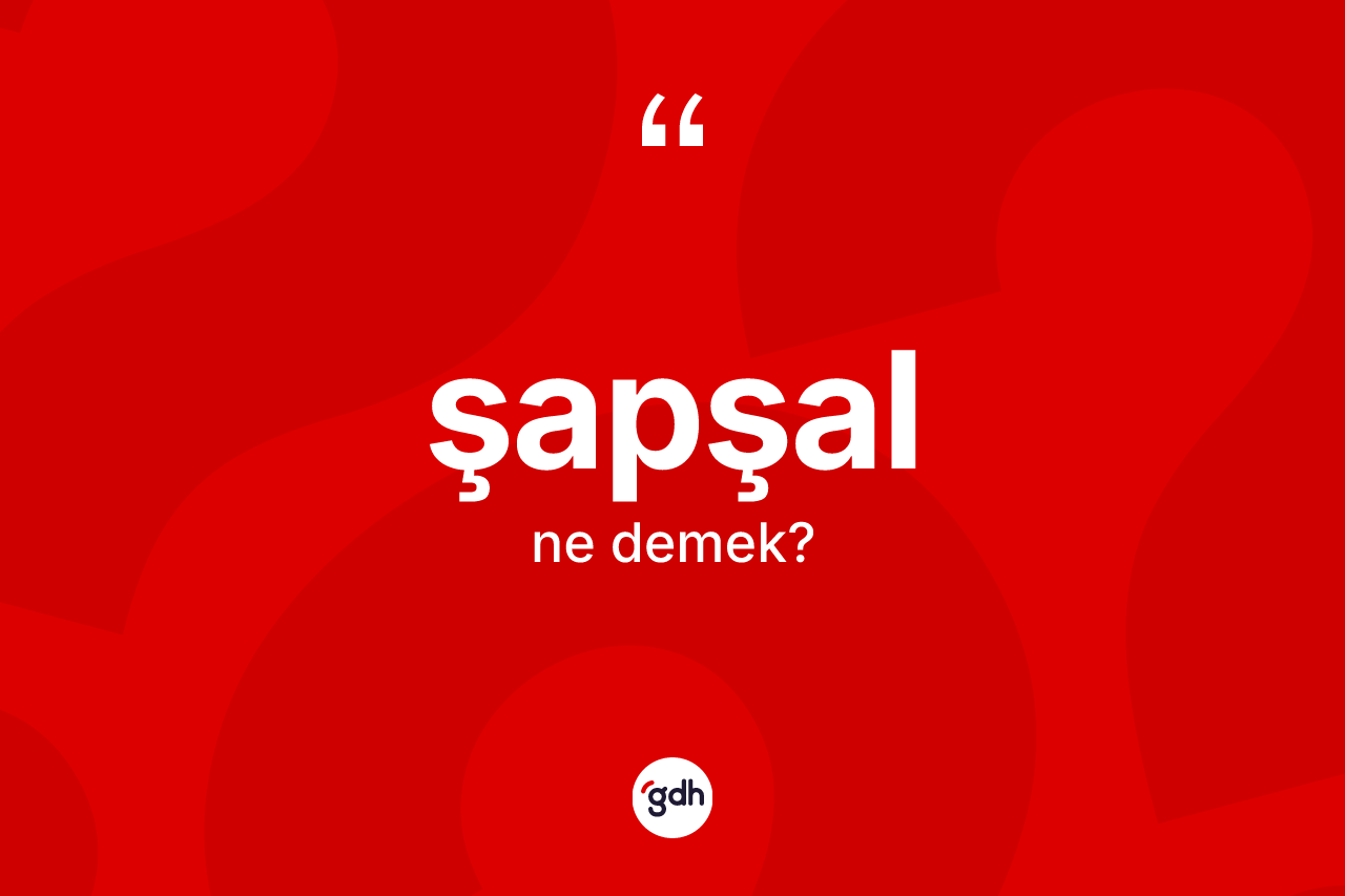 Şapşal kelimesi ne anlama gelir?