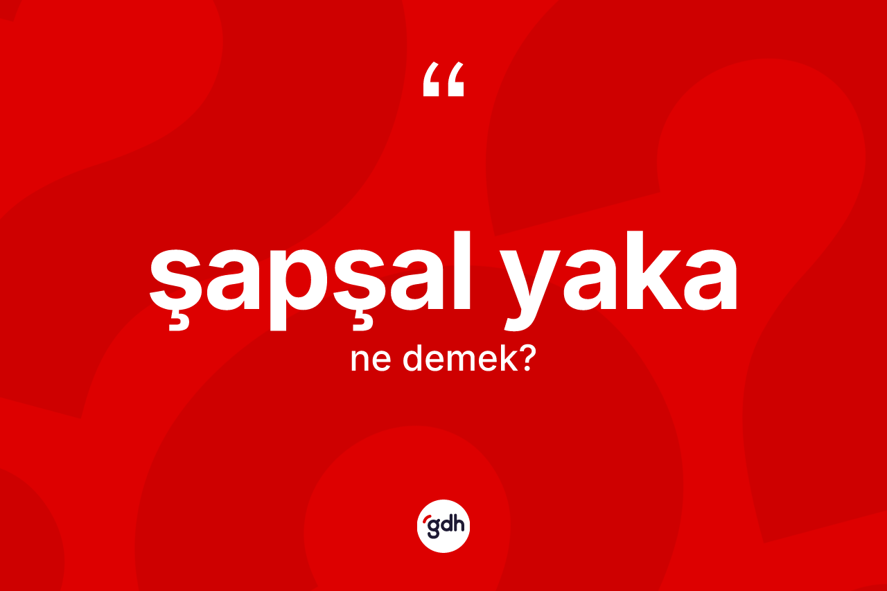 Şapşal yaka kelimesinin anlamı nedir?