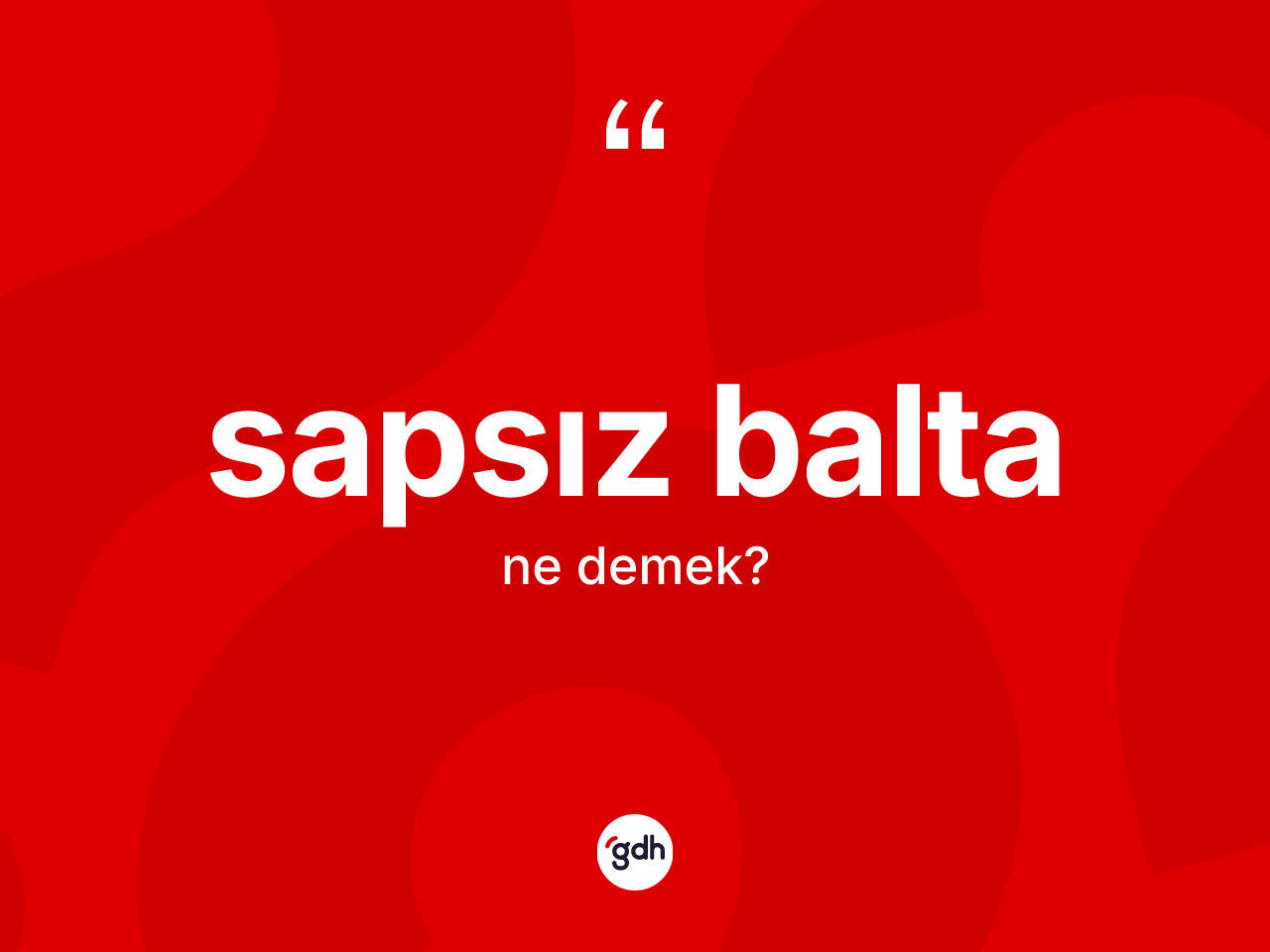Sapsız balta kelimesi ne anlama gelir? Sapsız balta kelimesinin TDK anlamı nedir?
