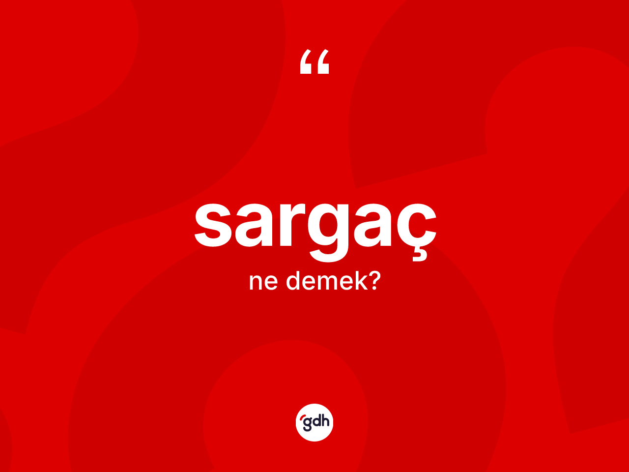 Sargaç ne anlama gelir? Sargaç kelimesinin kaç farklı anlamı var?