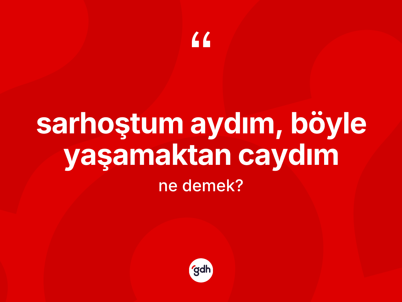 Sarhoştum aydım, böyle yaşamaktan caydım ifadesinin tanımı nedir? Sarhoştum aydım, böyle yaşamaktan caydım sözünün TDK'ya göre anlamı nedir?