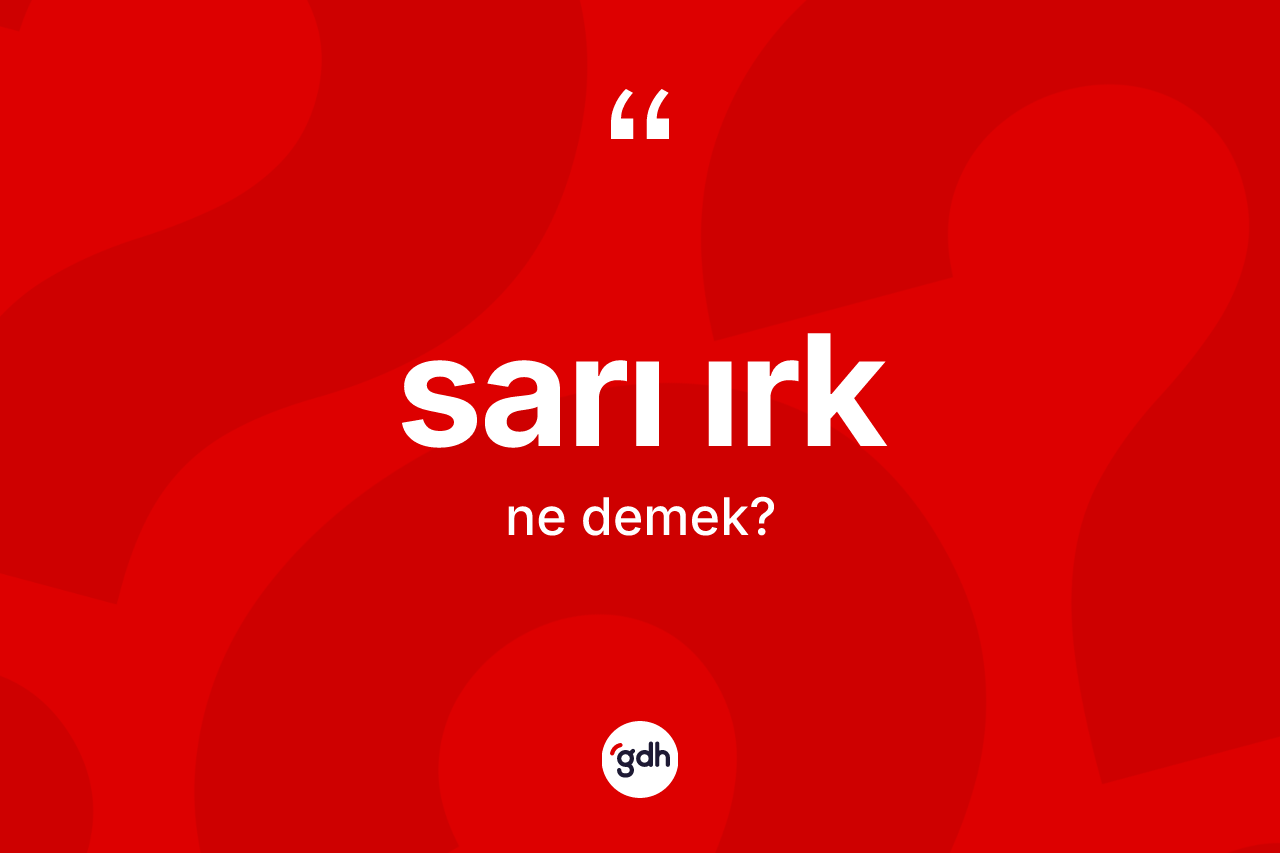 Sarı ırk kelimesi ne anlama gelir? Sarı ırk kelimesinin TDK anlamı nedir?