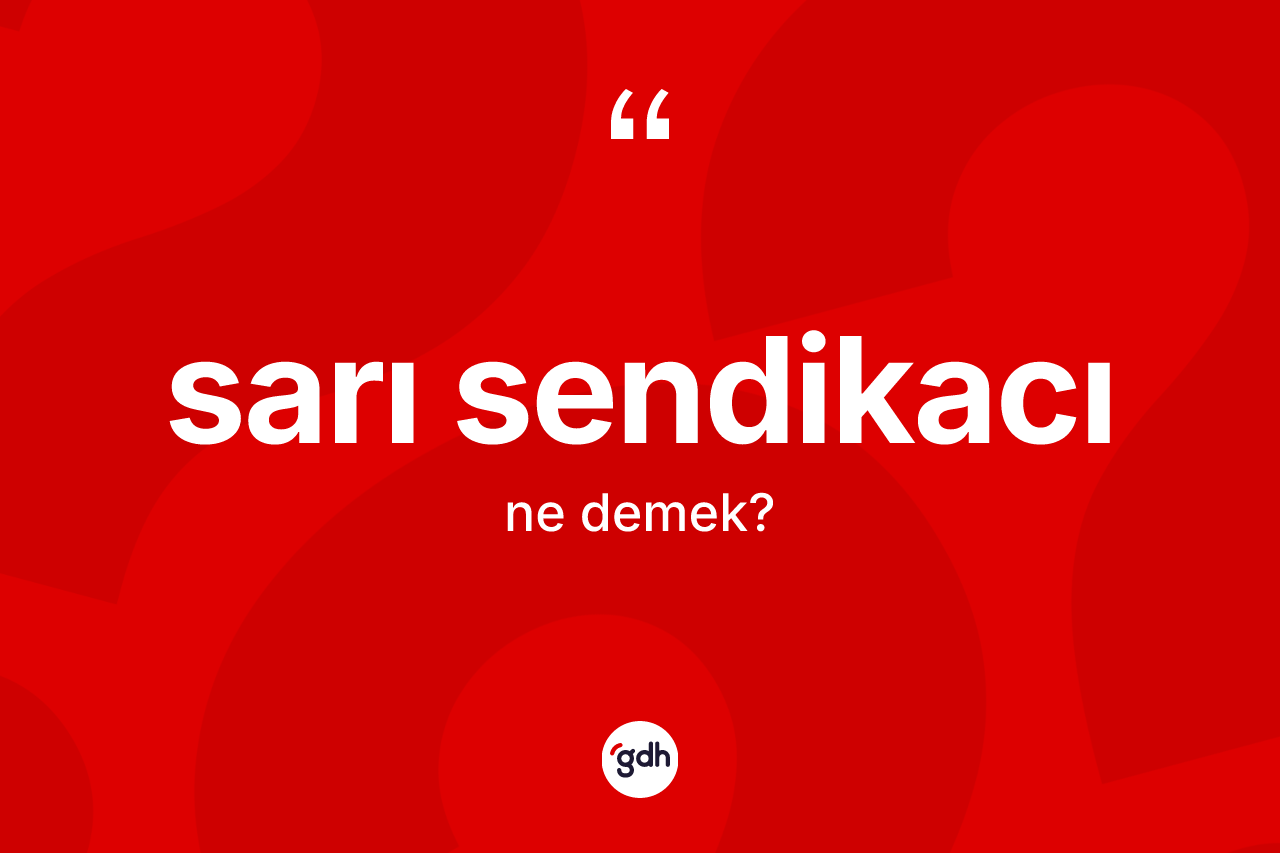 Sarı sendikacı ne demek? Sarı sendikacı kelimesinin TDK anlamı nedir?