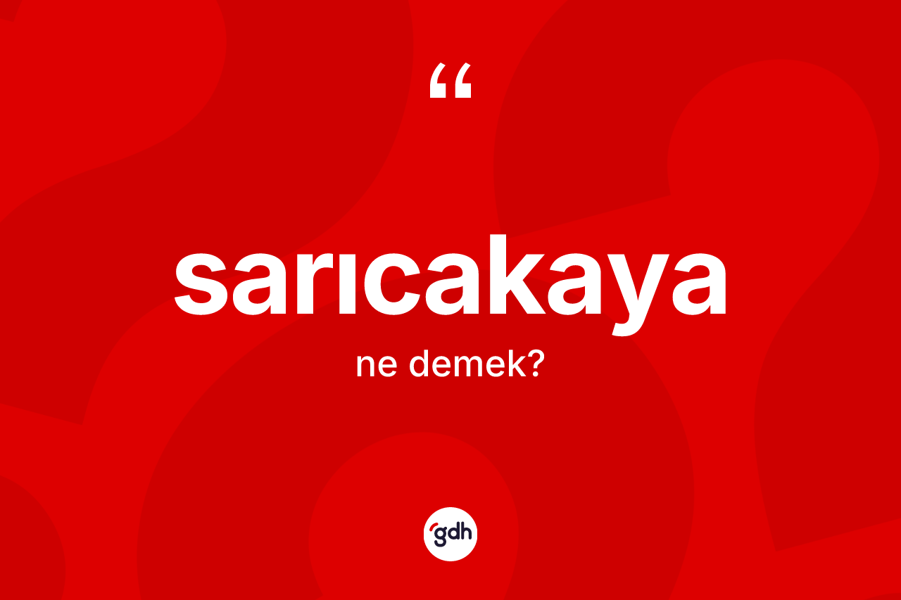Sarıcakaya kelimesinin anlamı nedir? Sarıcakaya'nın TDK'ya göre anlamı nedir?