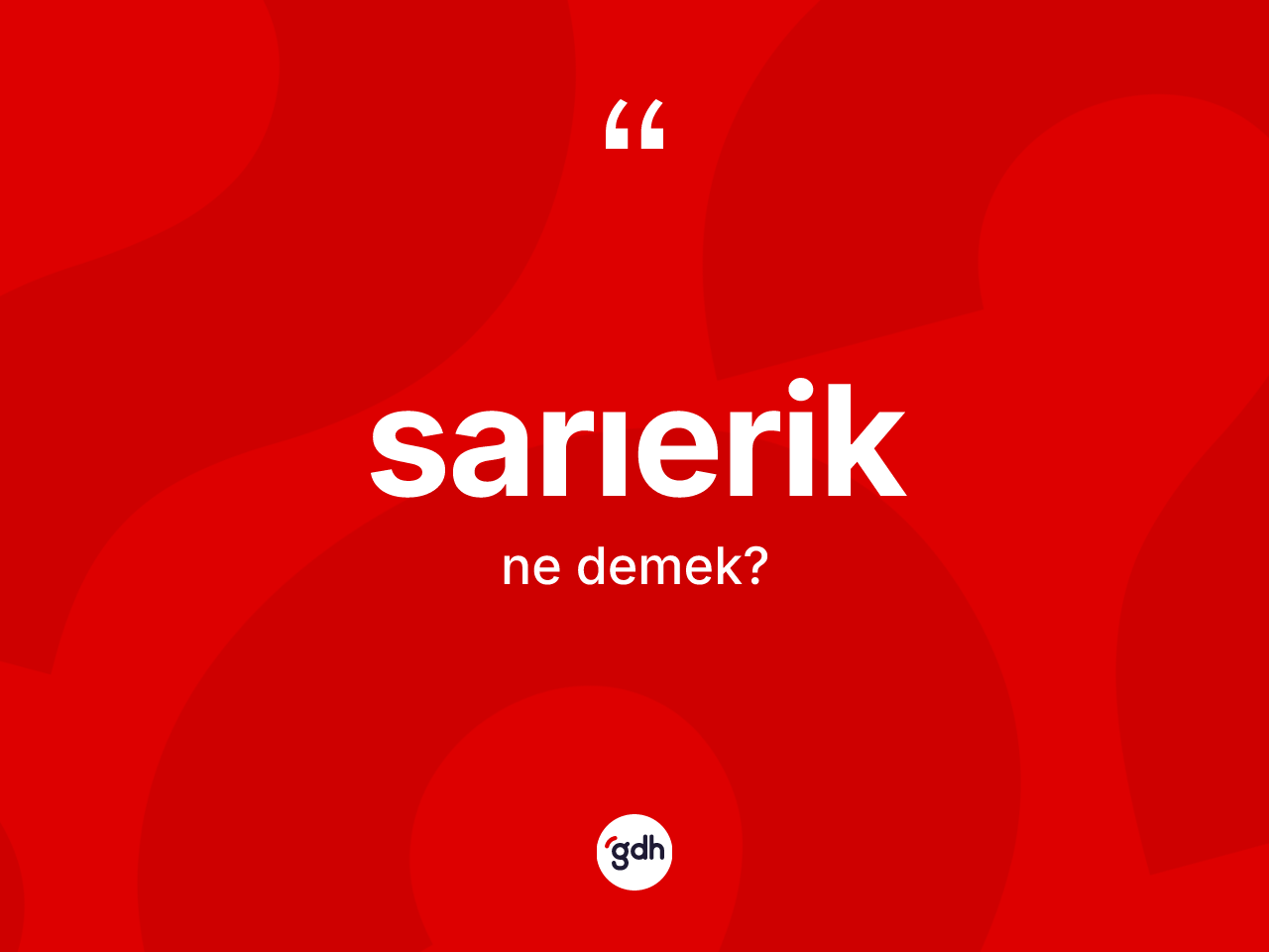Sarıerik kelimesi ne demek? Sarıeriğin TDK'ya göre anlamı nedir?