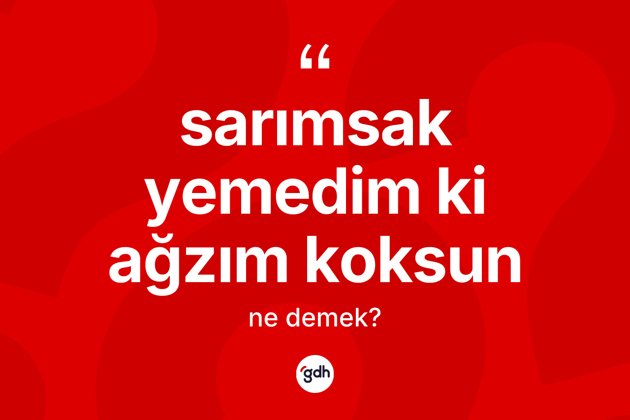Sarımsak yemedim ki ağzım koksun ifadesinin anlamı nedir? Sarımsak yemedim ki ağzım koksun sözünün sözlük anlamı nedir?