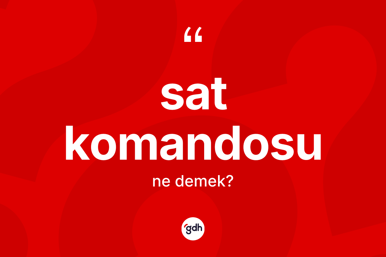 SAT komandosu kelimesinin tanımı nedir? SAT komandosunun TDK'ya göre anlamı nedir?