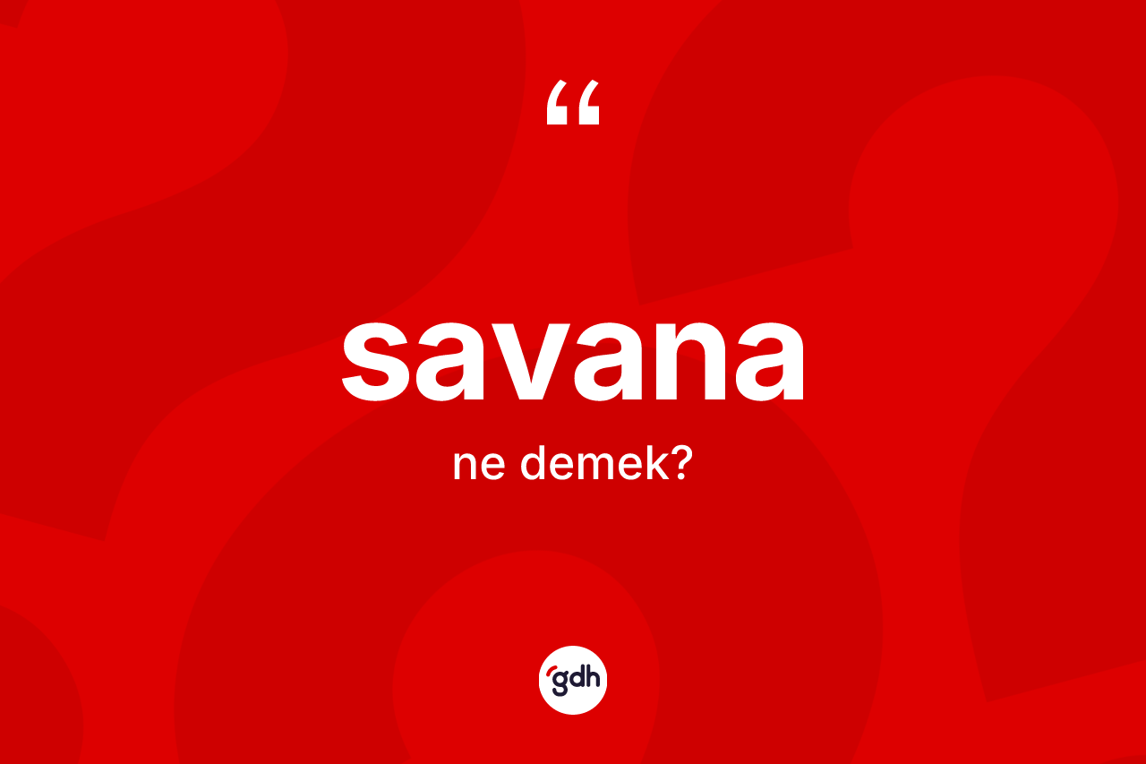 Savana kelimesi nedir?