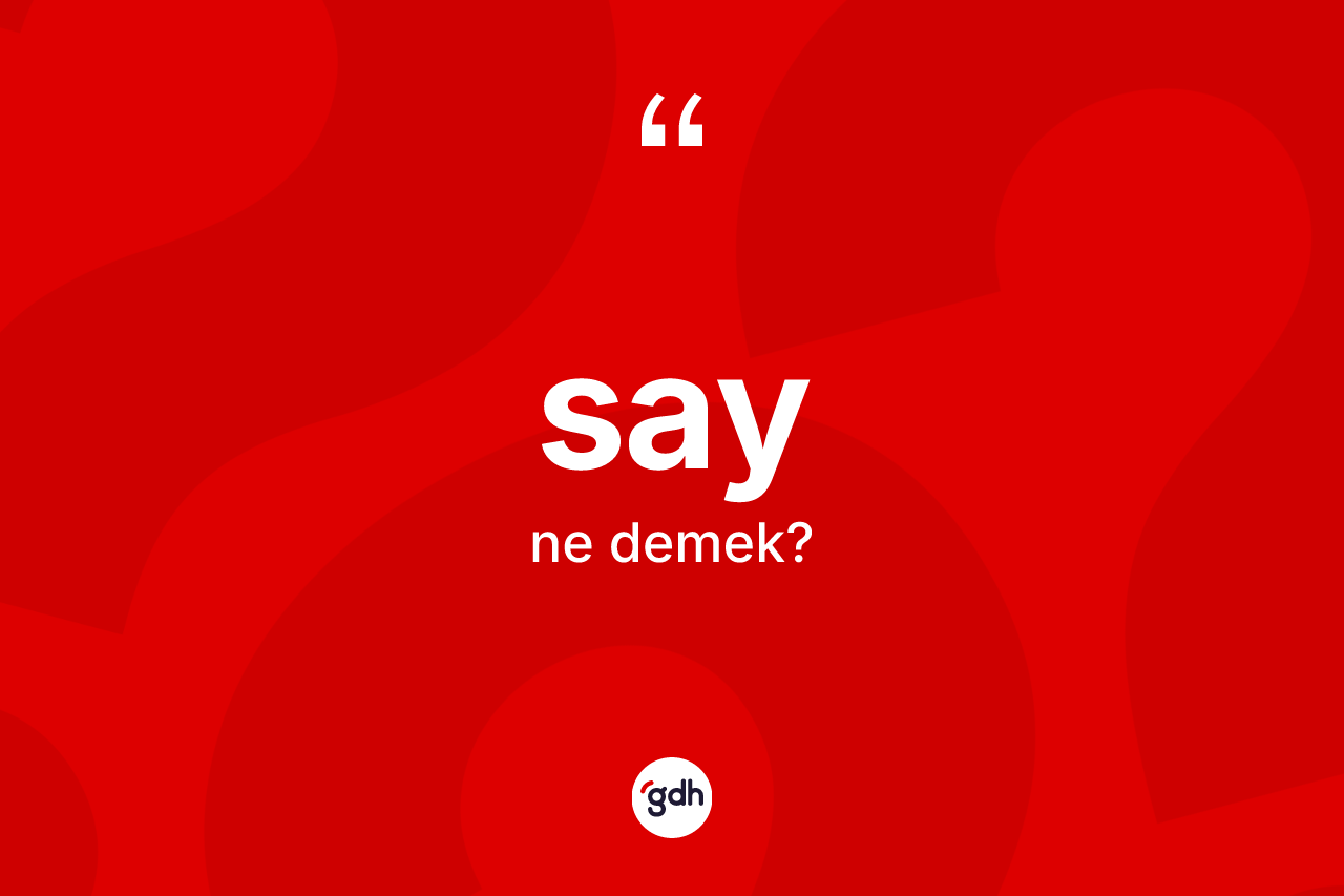 Say kelimesinin tanımı nedir? Sayın TDK'ya göre anlamı nedir?