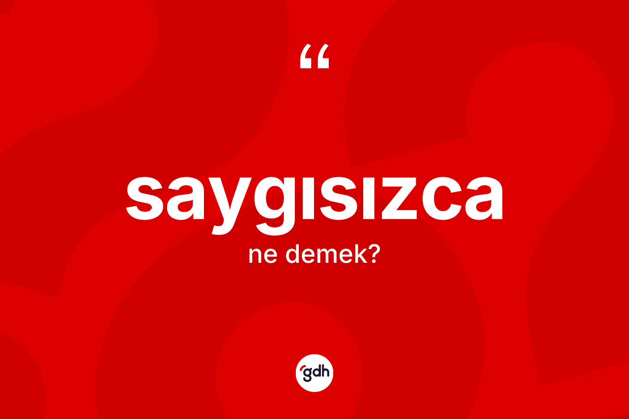 Saygısızca kelimesinin anlamı nedir?