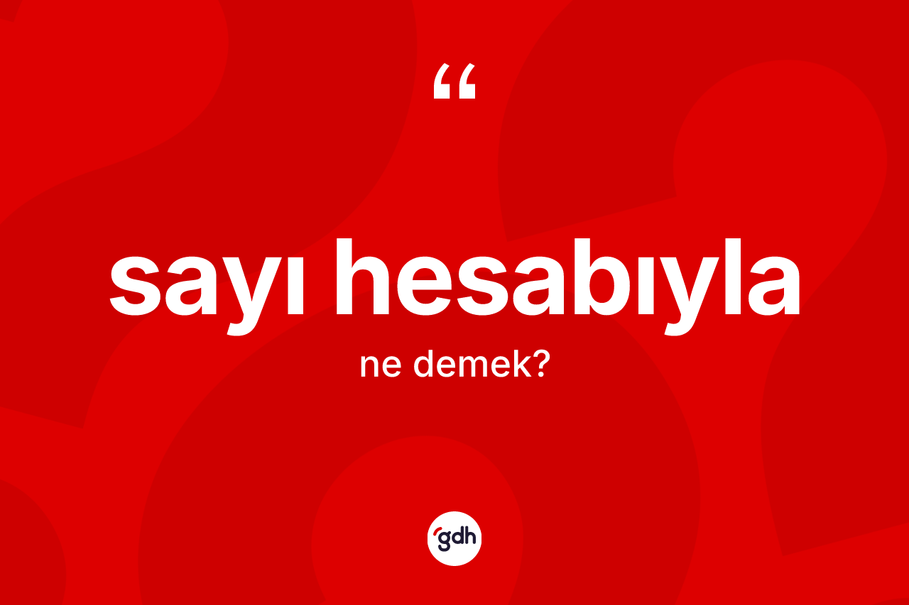 Sayı hesabıyla ne demektir? Sayı hesabıyla ifadesinin TDK açıklaması nedir?