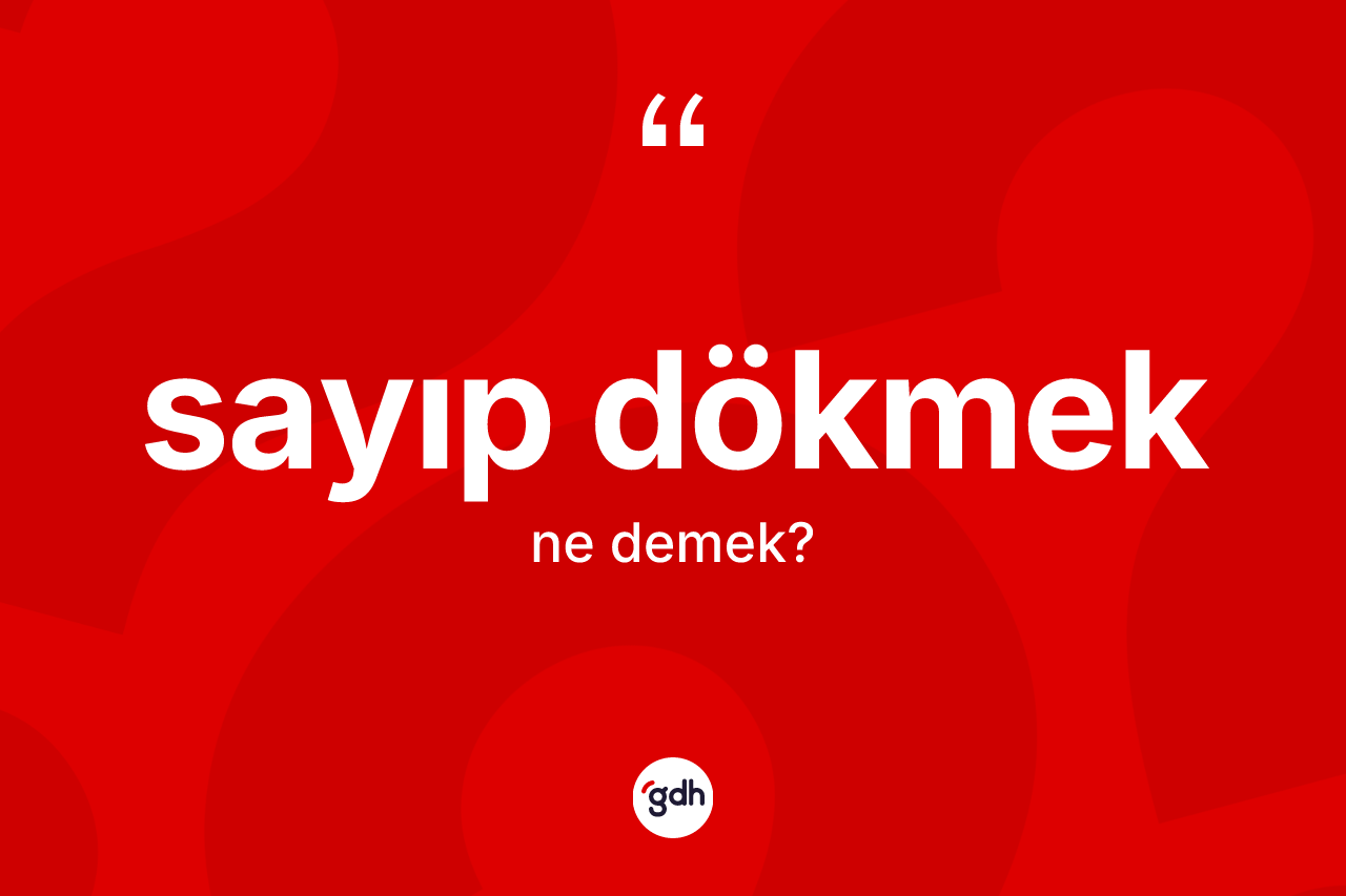 Sayıp dökmek ifadesinin anlamı nedir? Sayıp dökmek ifadesi nerede kullanılır?