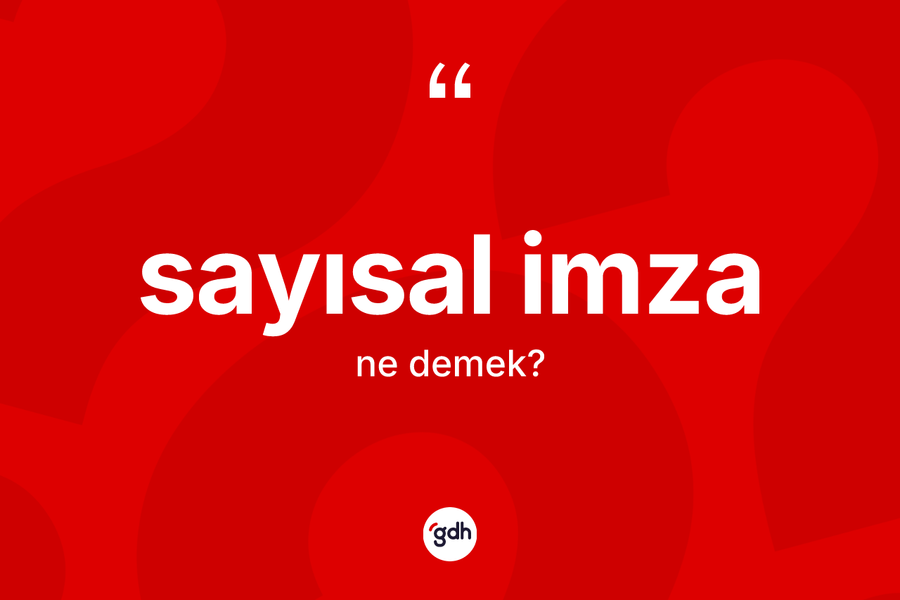 Sayısal imza ne demek? Sayısal imzanın TDK'ya göre anlamı nedir?