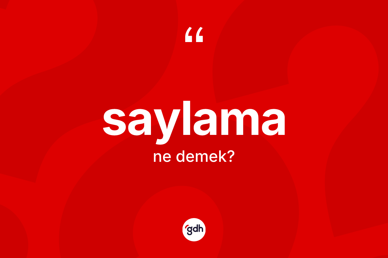 Saylama kelimesinin tanımı nedir? Saylamanın kısaca tanımı nedir?