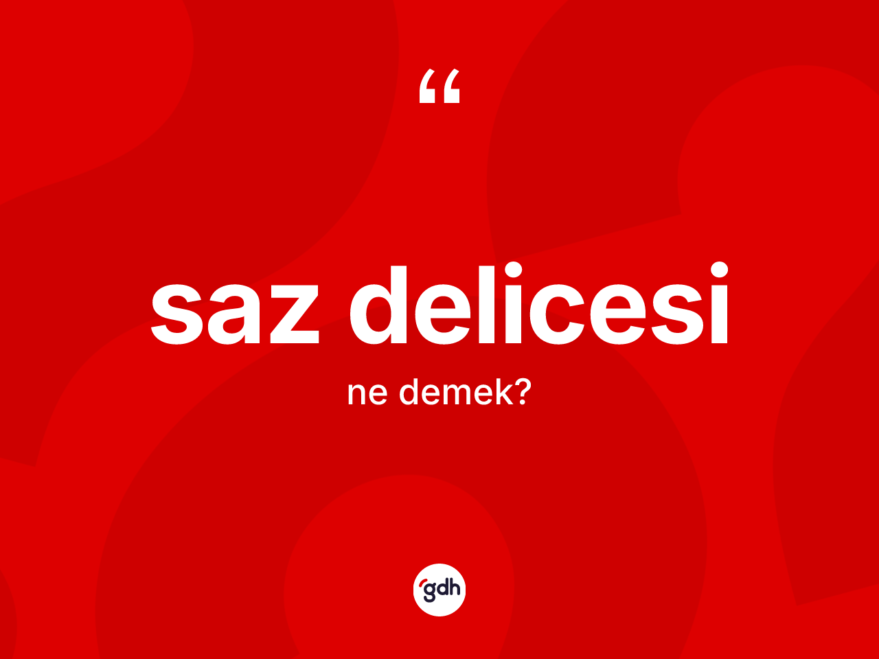 Saz delicesi kelimesinin anlamı nedir? Saz delicesinin kısaca tanımı nedir?