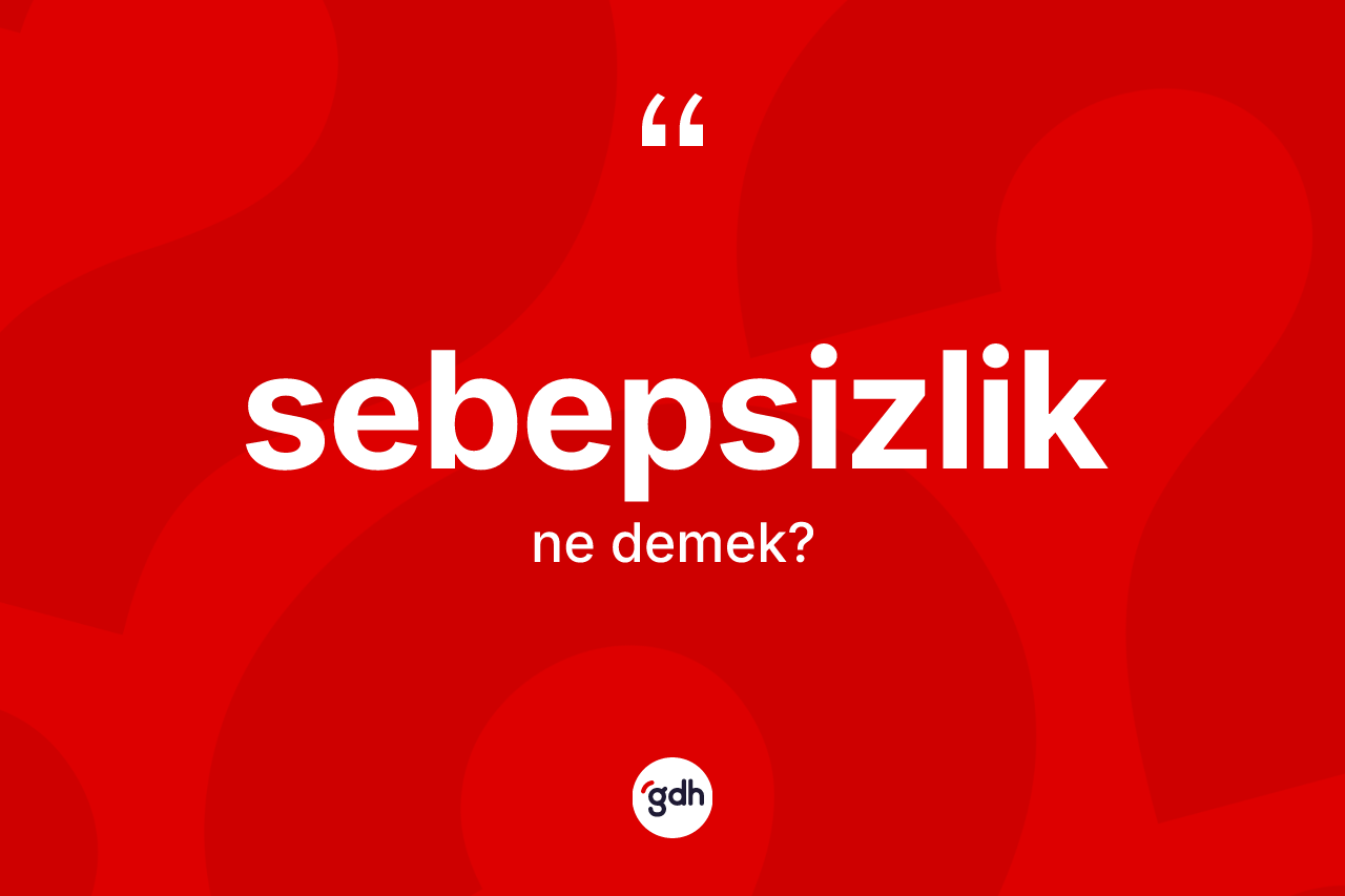 Sebepsizlik kelimesinin tanımı nedir? Sebepsizliğin TDK'ya göre anlamı nedir?