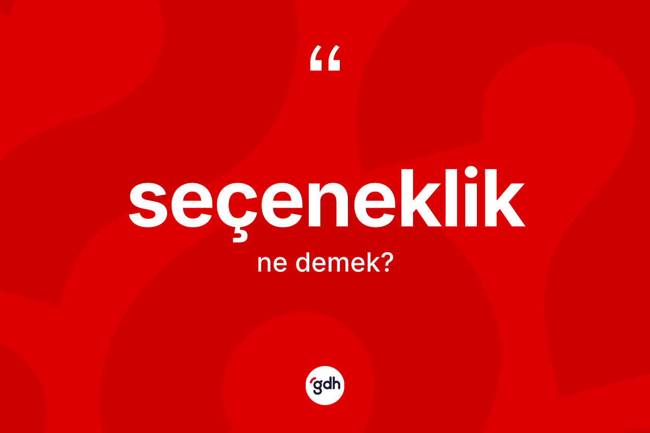 Seçeneklik kelimesinin anlamı nedir? Seçeneklik kelimesinin TDK anlamı nedir?