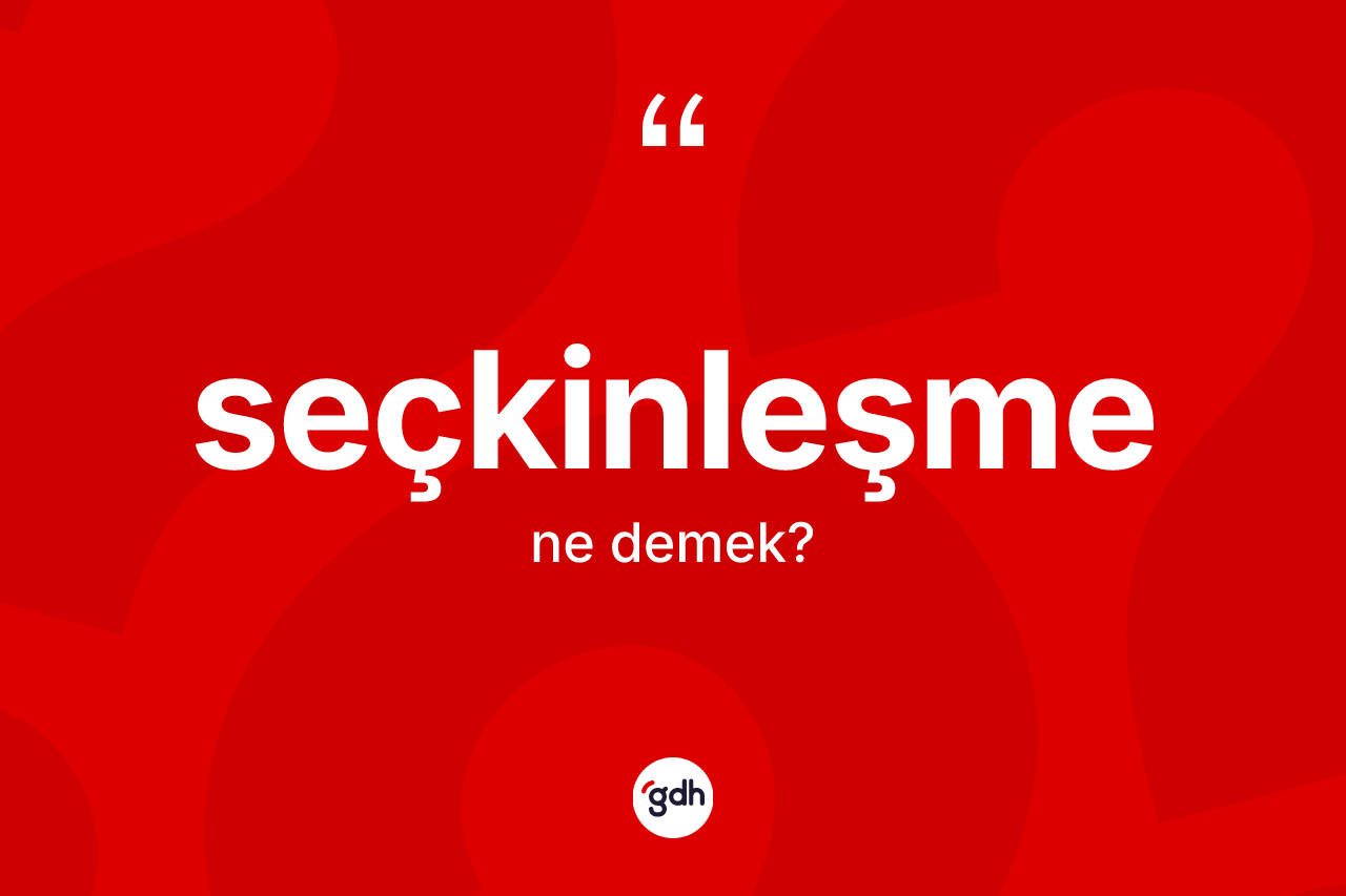 Seçkinleşme kelimesinin tanımı nedir? Seçkinleşme kelimesinin kaç farklı anlamı var?