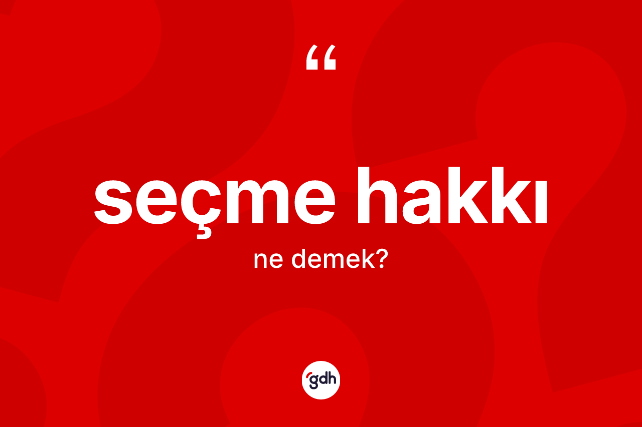 Seçme hakkı kelimesinin anlamı nedir? Seçme hakkının TDK'ya göre anlamı nedir?