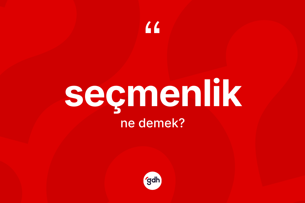 Seçmenlik kelimesinin tanımı nedir? Seçmenlik kelimesinin TDK anlamı nedir?