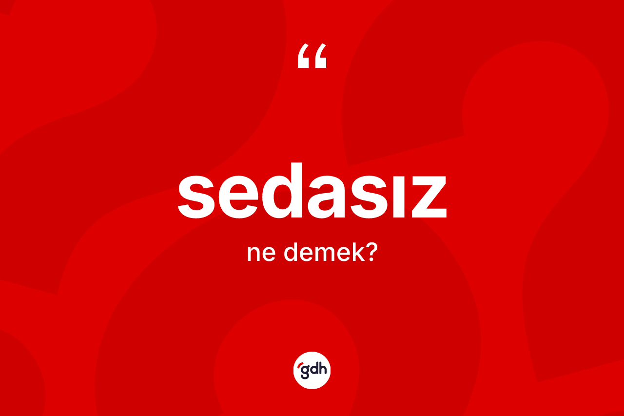 Sedasız kelimesi ne demek? Sedasız kelimesinin TDK anlamı nedir?