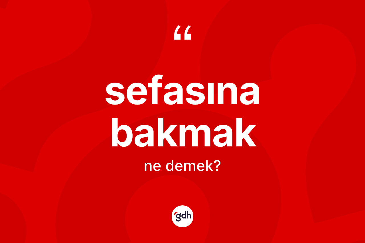 Sefasına bakmak ifadesinin anlamı nedir? Sefasına bakmak ifadesi nerede kullanılır?