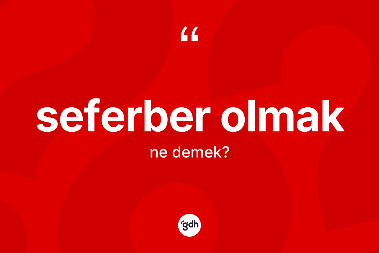 Seferber olmak ifadesinin anlamı nedir? Seferber olmak sözü hangi durumlarda kullanılır?